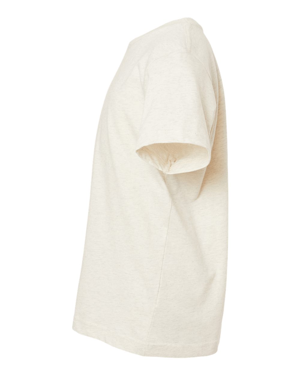 Left View of Natural Heather Youth Fine Jersey Tee - 6101