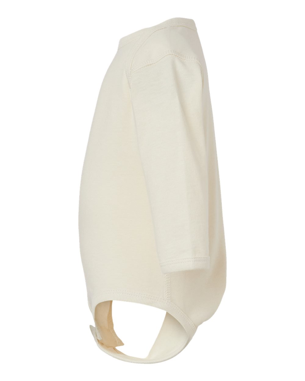 Left View of Natural Infant Fine Jersey Long Sleeve Bodysuit - 4421