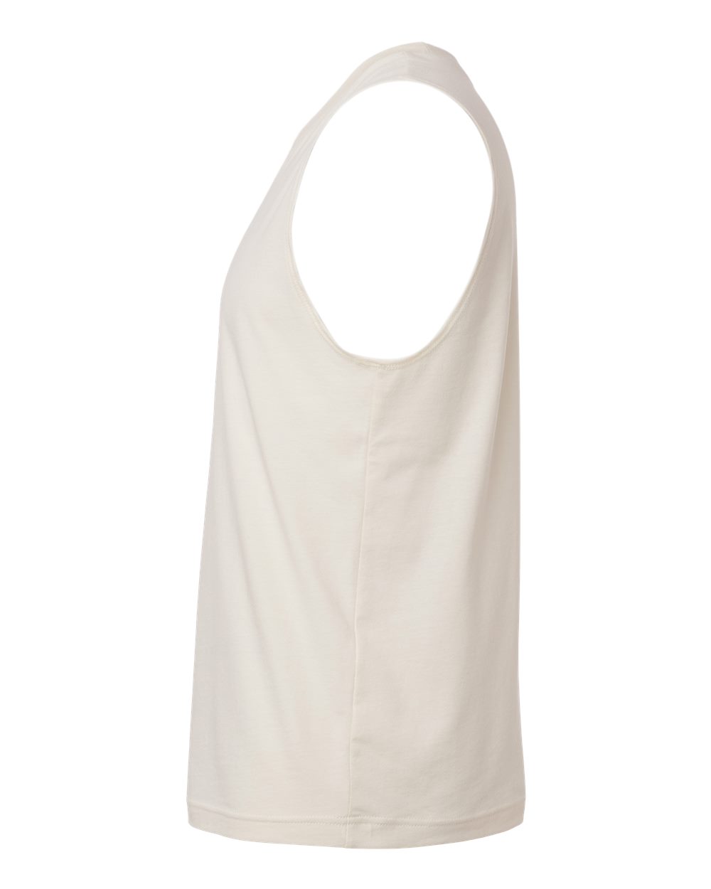 Left View of Natural Jersey Muscle Tank - 3483