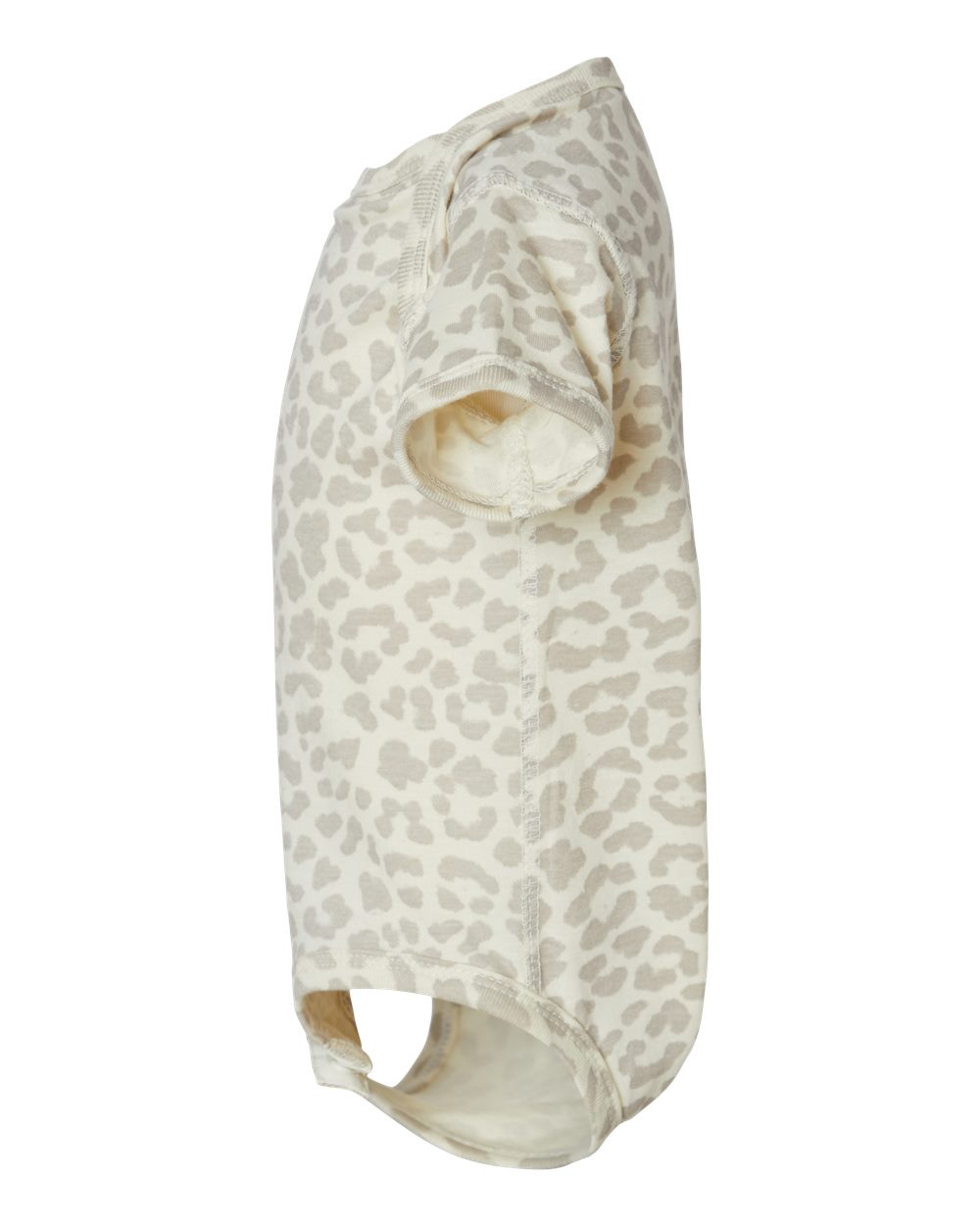 Left View of Natural Leopard Infant Fine Jersey Bodysuit - 4424