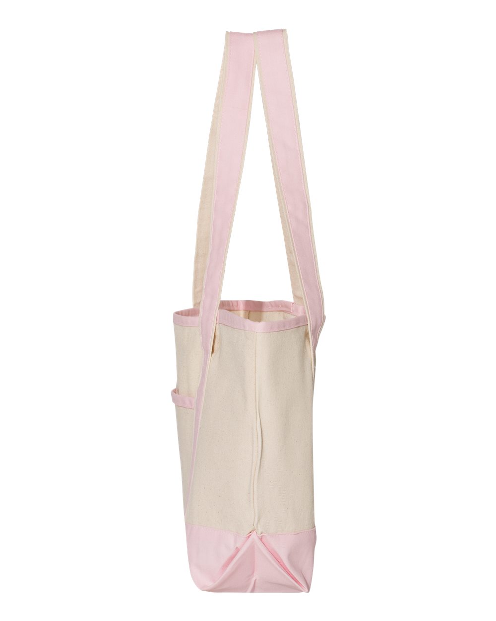 Left View of Natural/ Light Pink 20L Small Deluxe Tote - Q125800