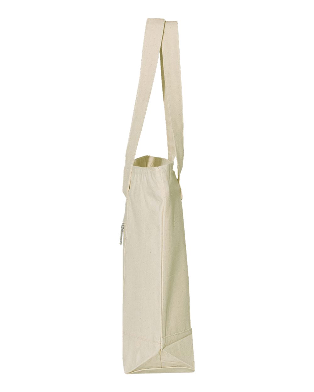 Left View of Natural/ Natural 19L Zippered Tote - Q1300