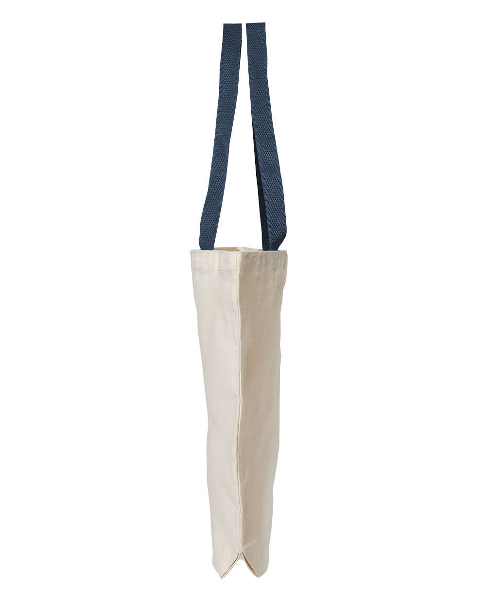 Left View of Natural/ Navy Natural Tote with Contrast-Color Handles - 8868