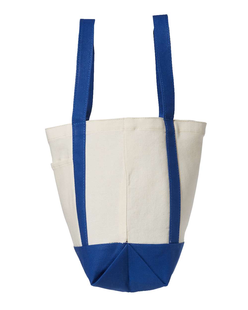 Left View of Natural/ Royal Seaside Boater Tote - 8867