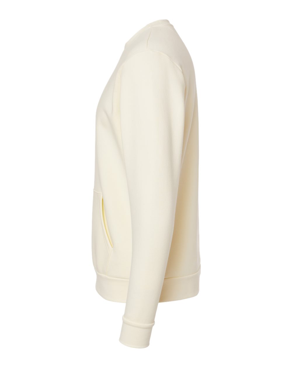 Left View of Natural Santa Barbara Pocket Crewneck Sweatshirt - 9001