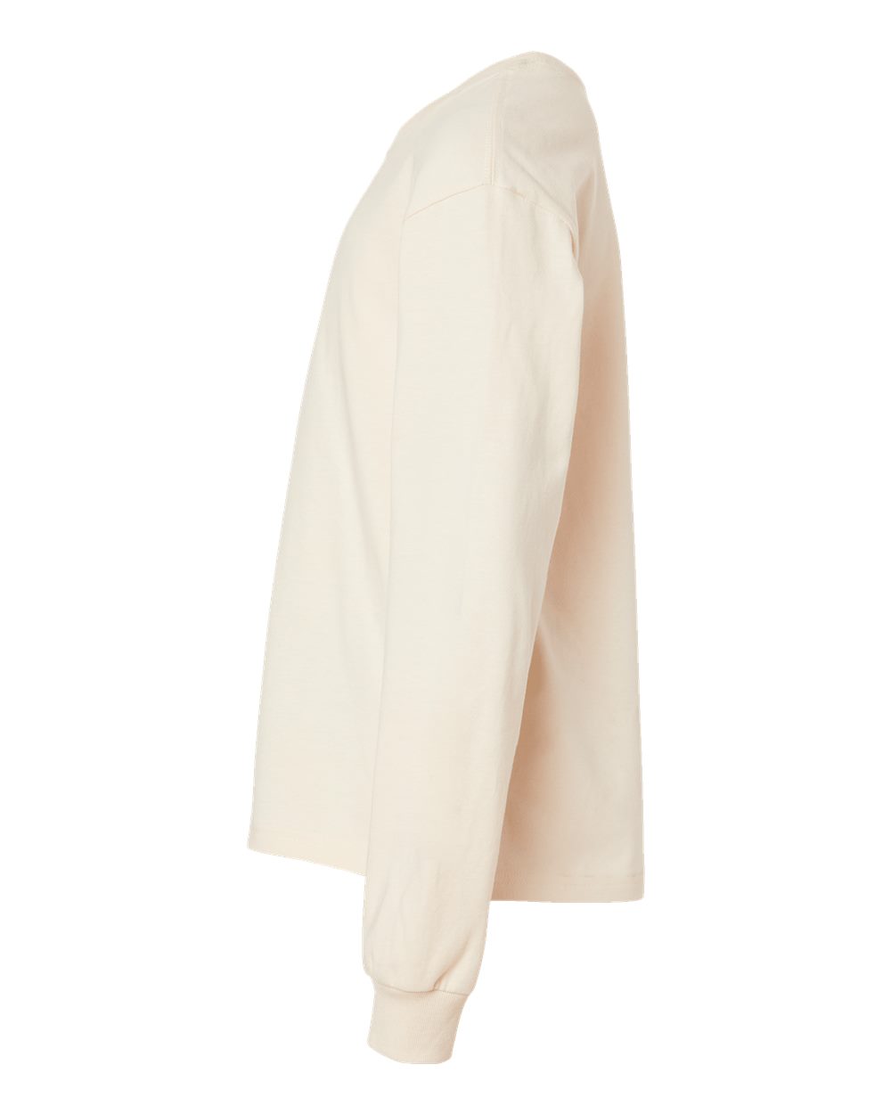 Left View of Natural Youth 6oz. Heavyweight Long Sleeve Tee - 3511Y