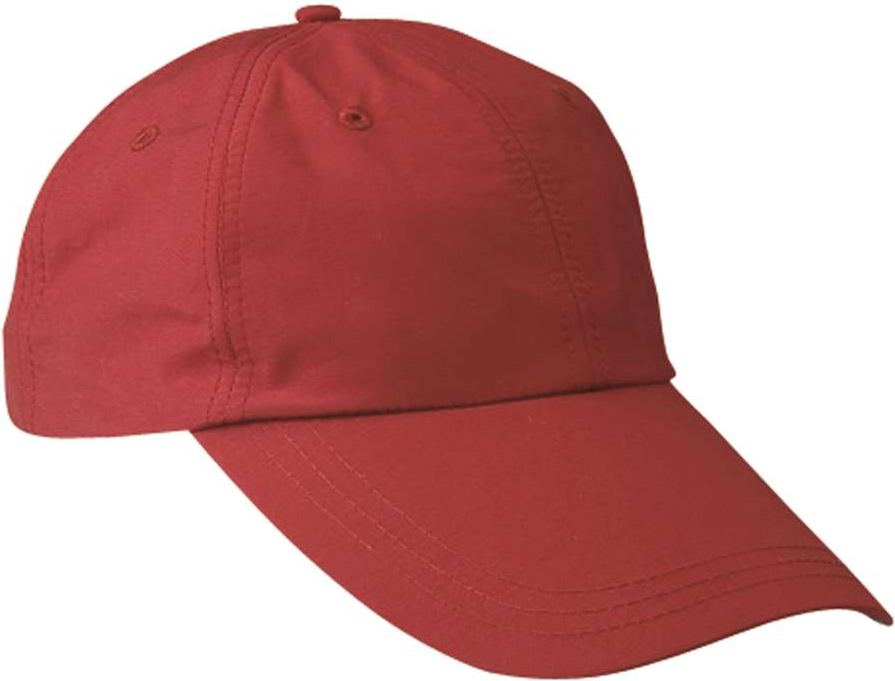 Left View of Nautical Red Low-Profile Cap with Elongated Bill - SH101