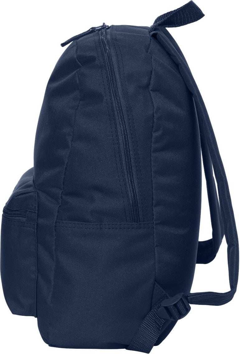 Left View of Navy 16" Basic Backpack - 7709