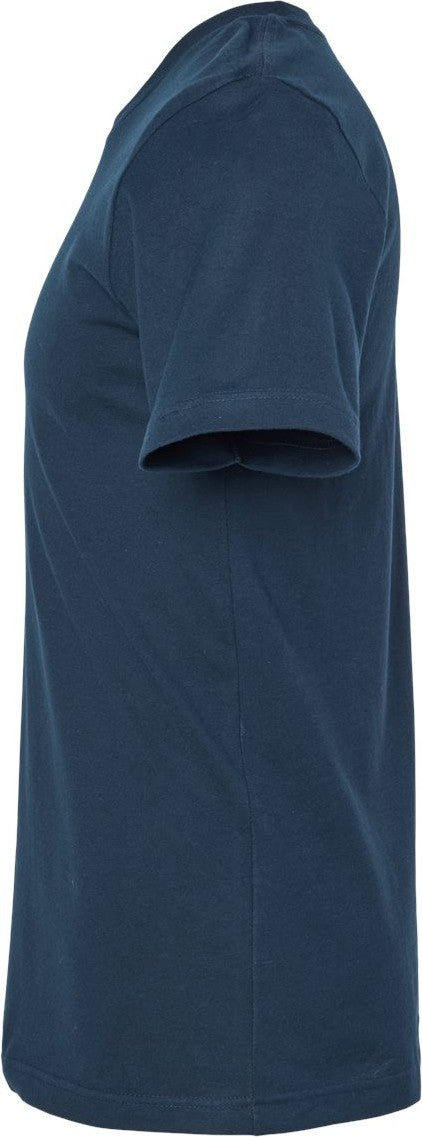 Left View of Navy Blue Combed Cotton T-Shirt - 602