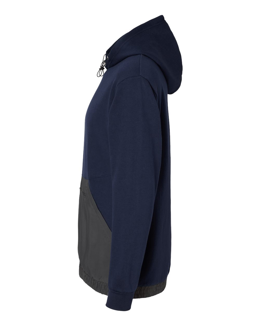 Left View of Navy/ Charcoal Mixed Media Hooded Sweatshirt - 23112