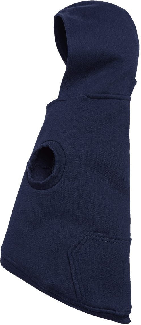 Left View of Navy Doggie 3-End Fleece Hoodie - 3926