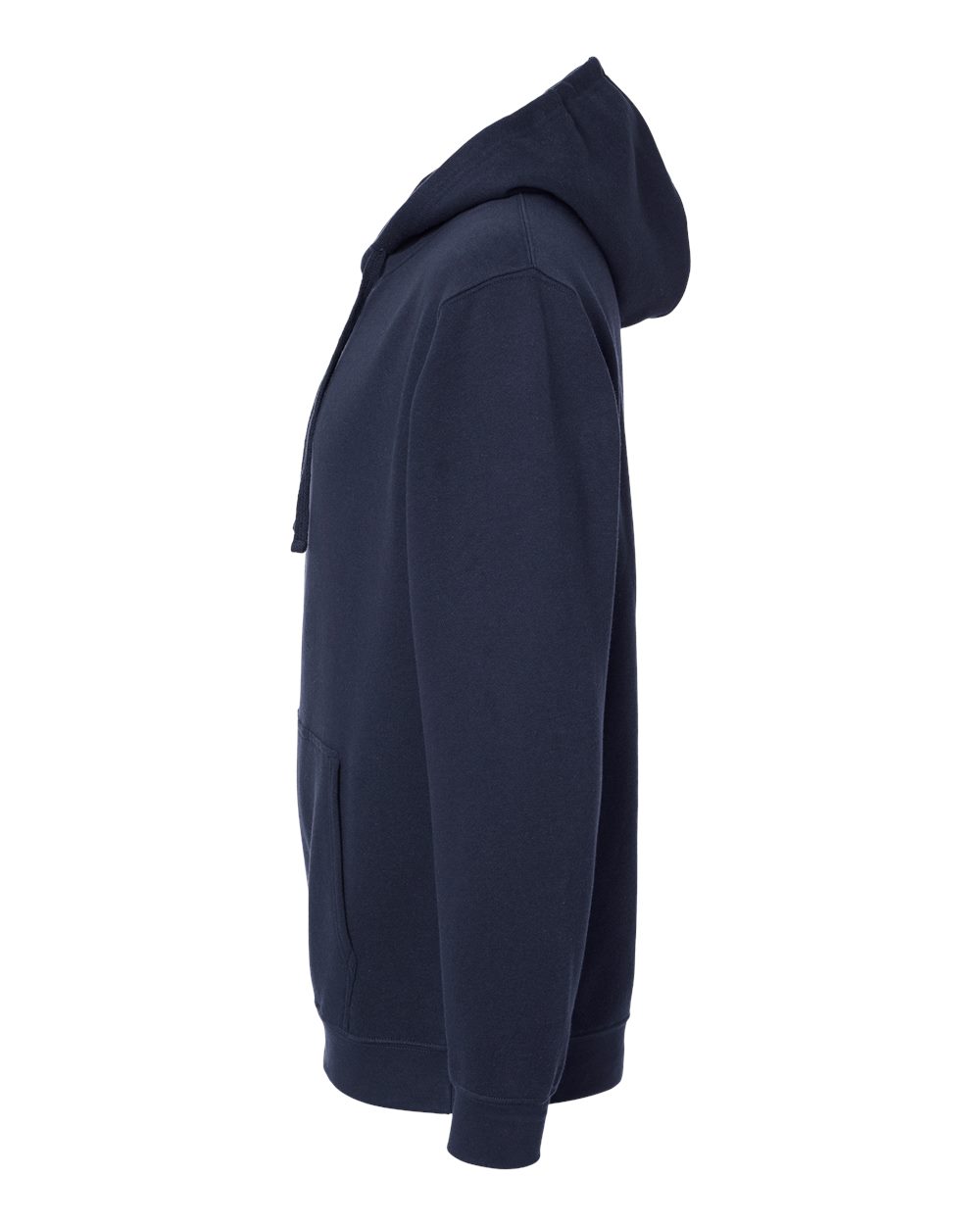 Left View of Navy Elevated Fleece Basic Hoodie - 6926