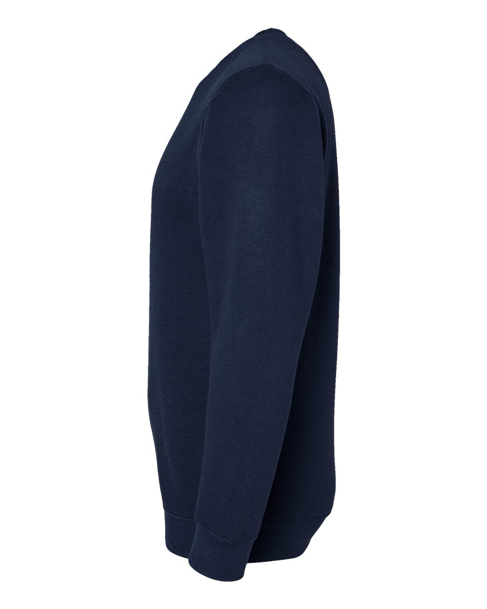 Left View of Navy Elevated Fleece Crewneck Sweatshirt - 6925
