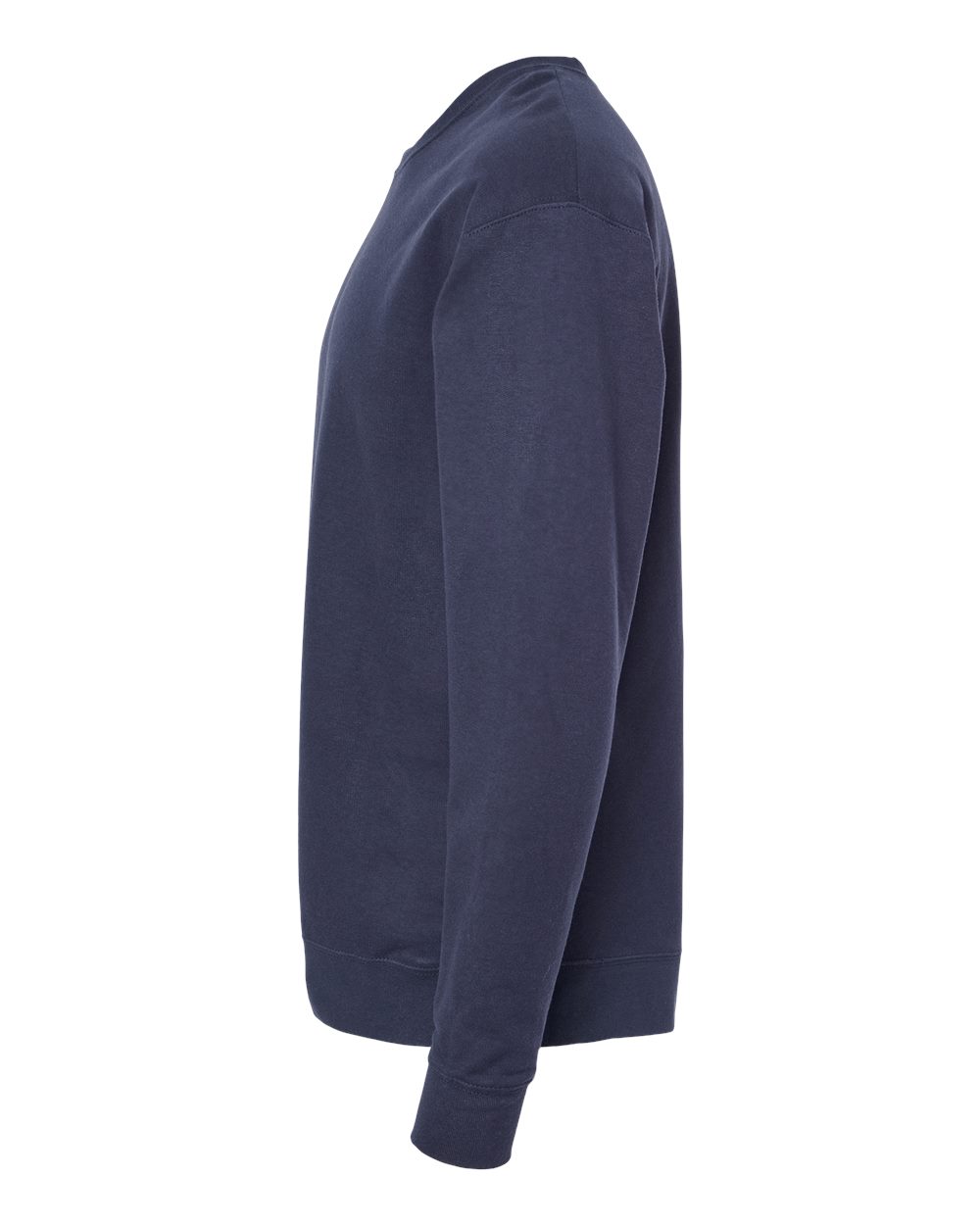 Left View of Navy Fleece Crewneck Sweatshirt - 340