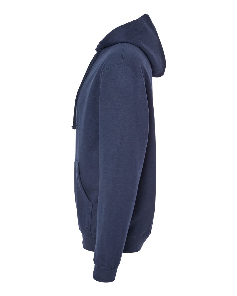 Left View of Navy Fleece Hooded Sweatshirt - 320