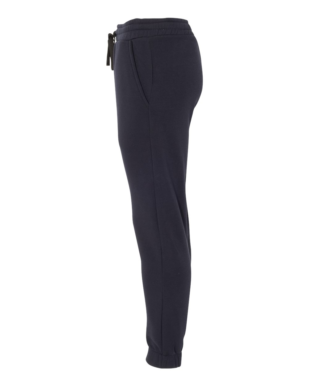 Left View of Navy Fleece Joggers - 8800