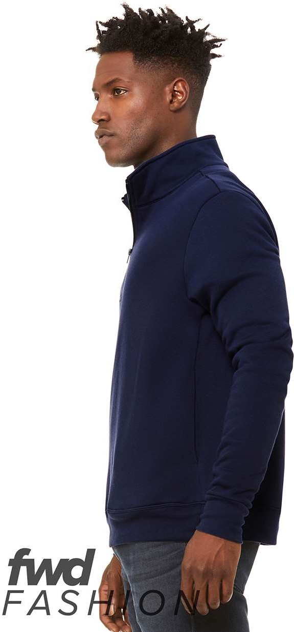 Left View of Navy FWD Fashion Quarter-Zip Pullover Fleece - 3740