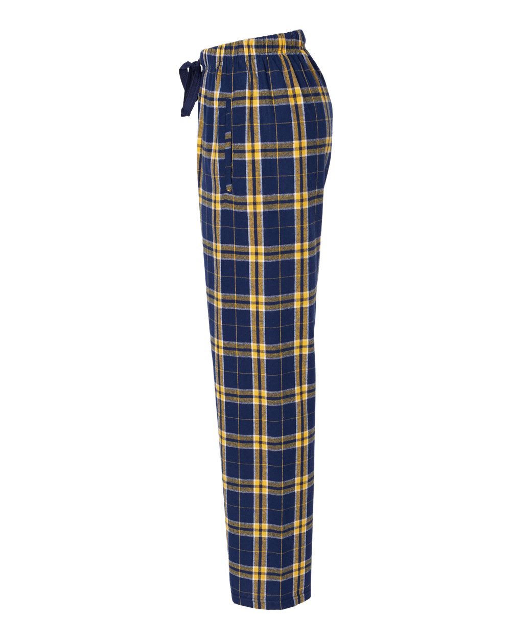 Left View of Navy/ Gold Women's Haley Flannel Pants - BW6620
