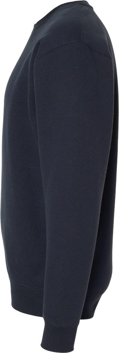 Left View of Navy Heavyweight Crewneck Sweatshirt - IND3000