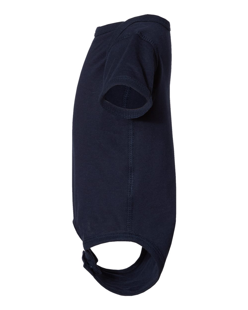 Left View of Navy Infant Fine Jersey Bodysuit - 4424