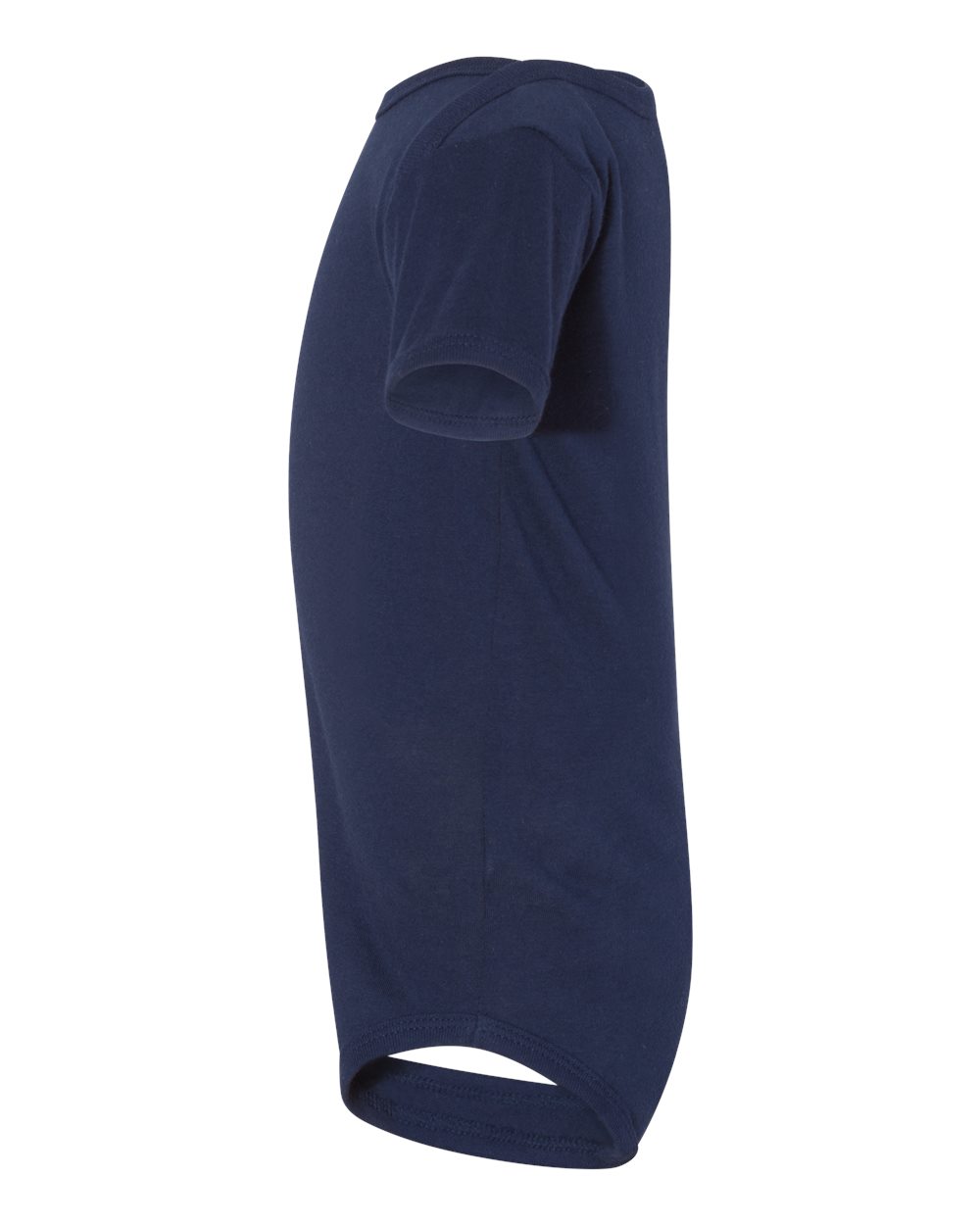 Left View of Navy Infant Jersey One Piece - 100B