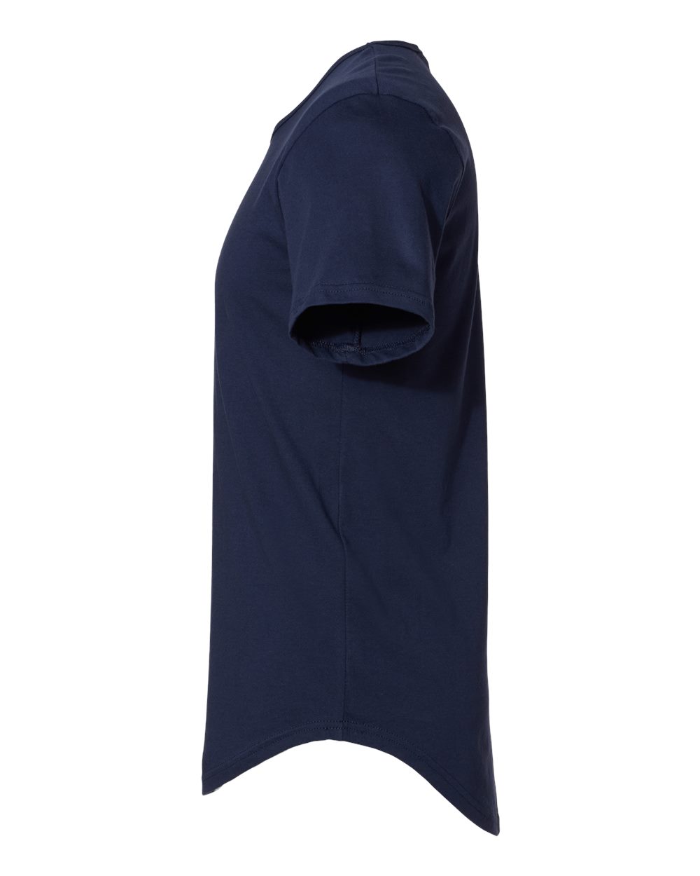 Left View of Navy Jersey Curved Hem Tee - 3003