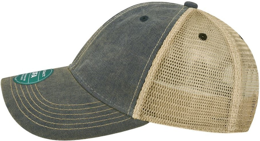 Left View of Navy/ Khaki Old Favorite Trucker Cap - OFA