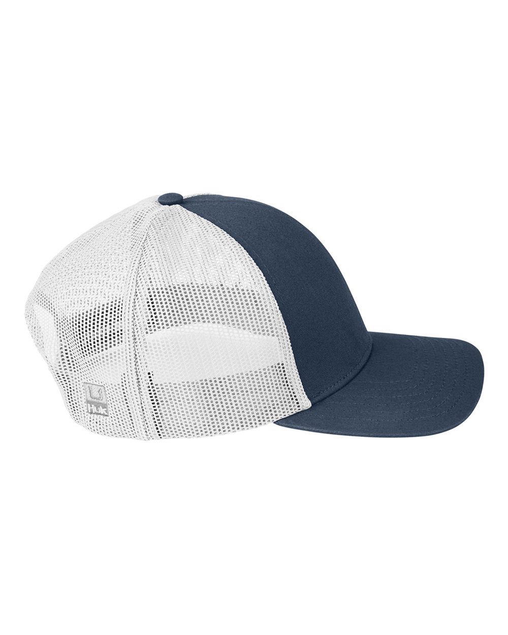 Left View of Navy LoPro Snapback Trucker Cap - H3L0001