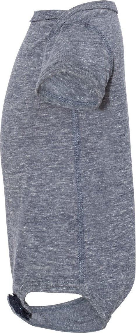 Left View of Navy Melange Infant Harborside Mélange Bodysuit - 4491