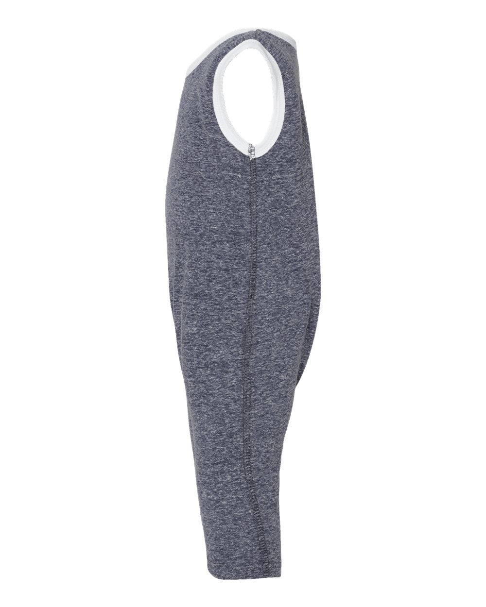 Left View of Navy Melange Infant Harborside Mélange Tank Romper - 4492