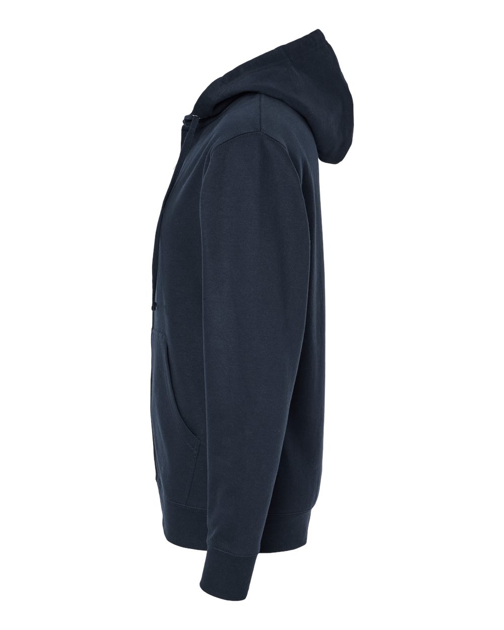 Left View of Navy Midweight Full-Zip Hooded Sweatshirt - SS4500Z