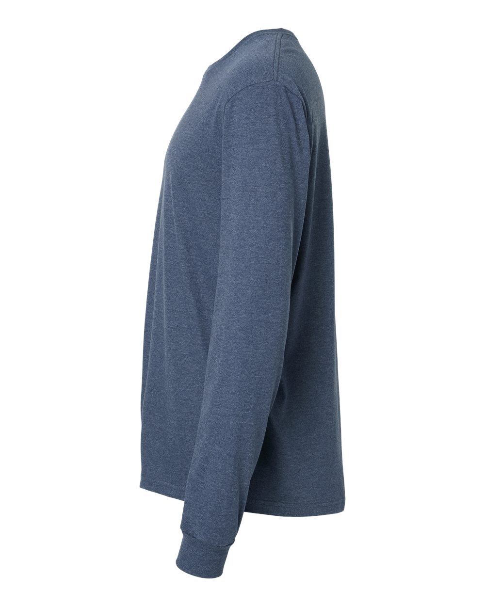 Left View of Navy Mist Softstyle® CVC Long Sleeve T-Shirt - 64440CVC