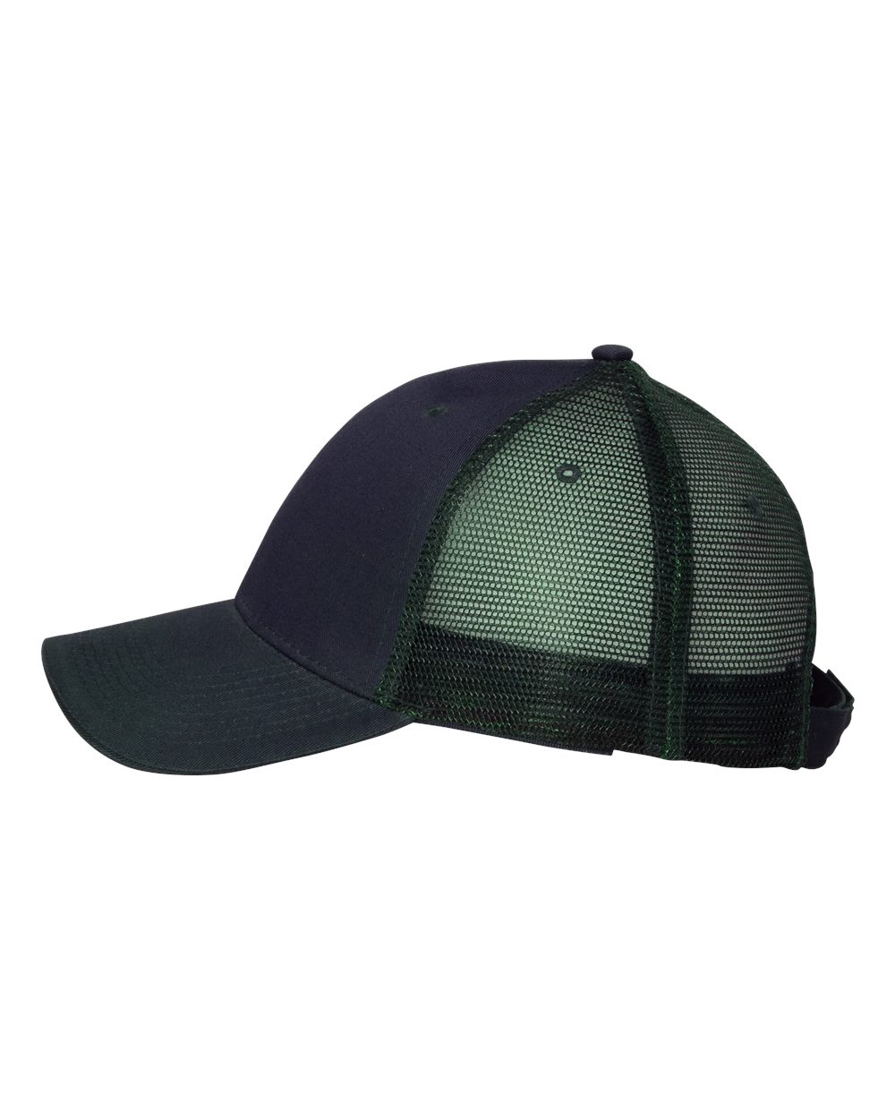 Left View of Navy/ Navy Sandwich Trucker Cap - S102