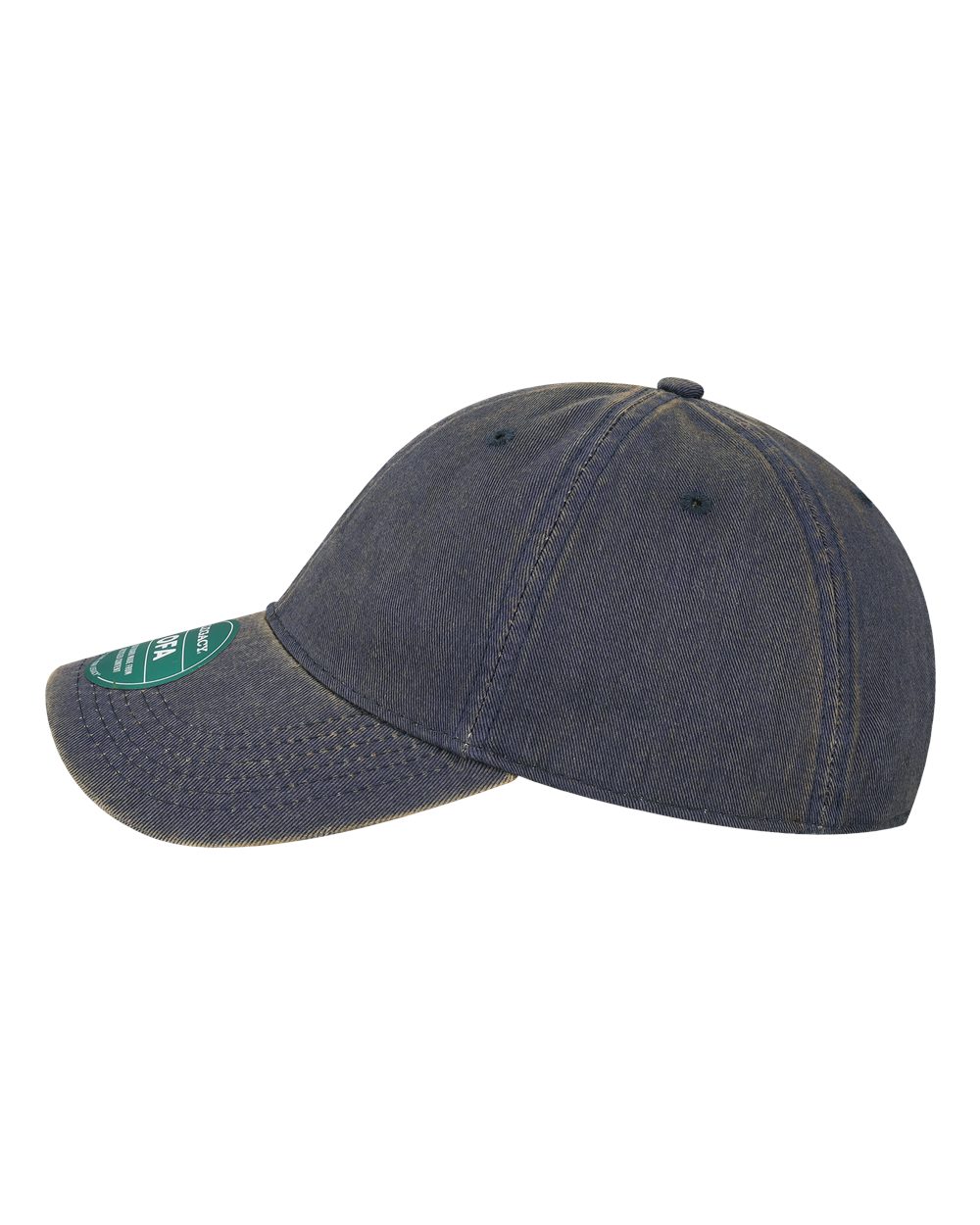 Left View of Navy Old Favorite Solid Twill Cap - OFAST