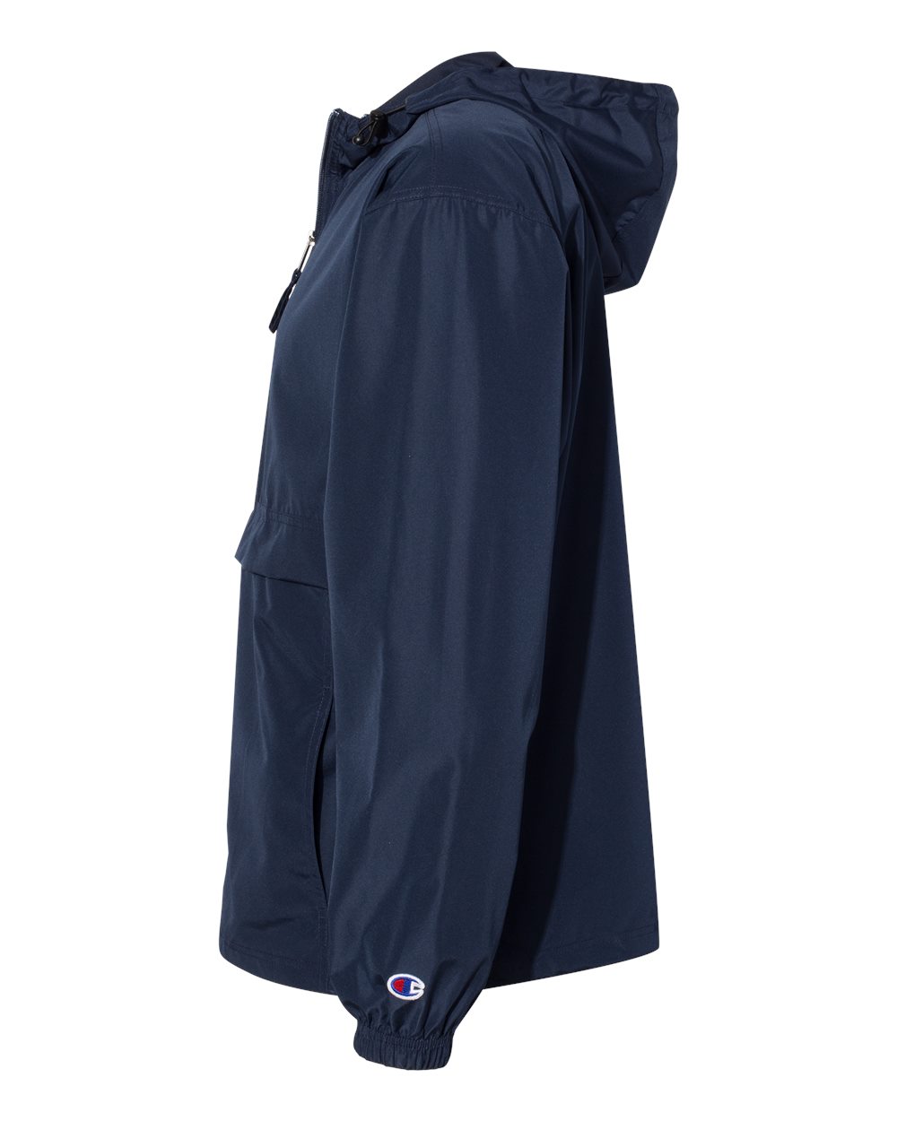 Left View of Navy Packable Anorak Jacket - CO200