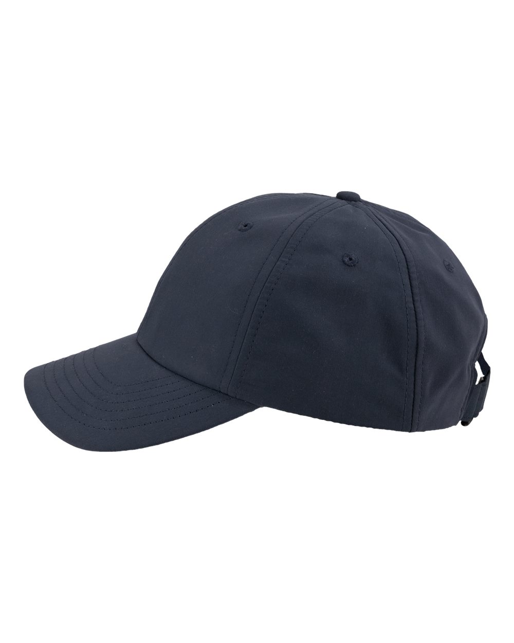 Left View of Navy Performance Microfiber Cap - SM140