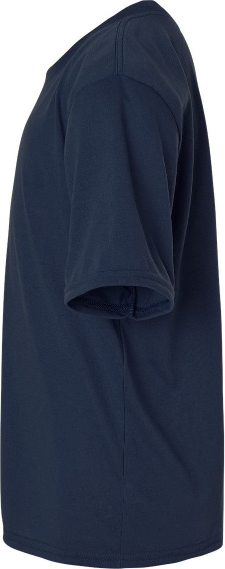 Left View of Navy Performance® Youth T-Shirt - 42000B