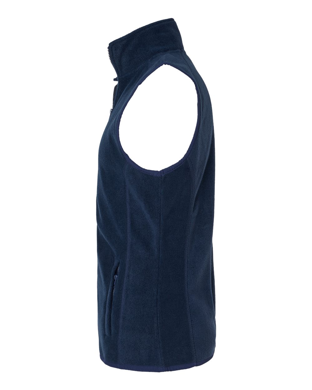 Left View of Navy Polar Fleece Vest - 3012