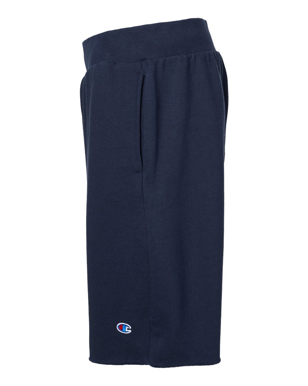 Left View of Navy Reverse Weave® Shorts - RW26