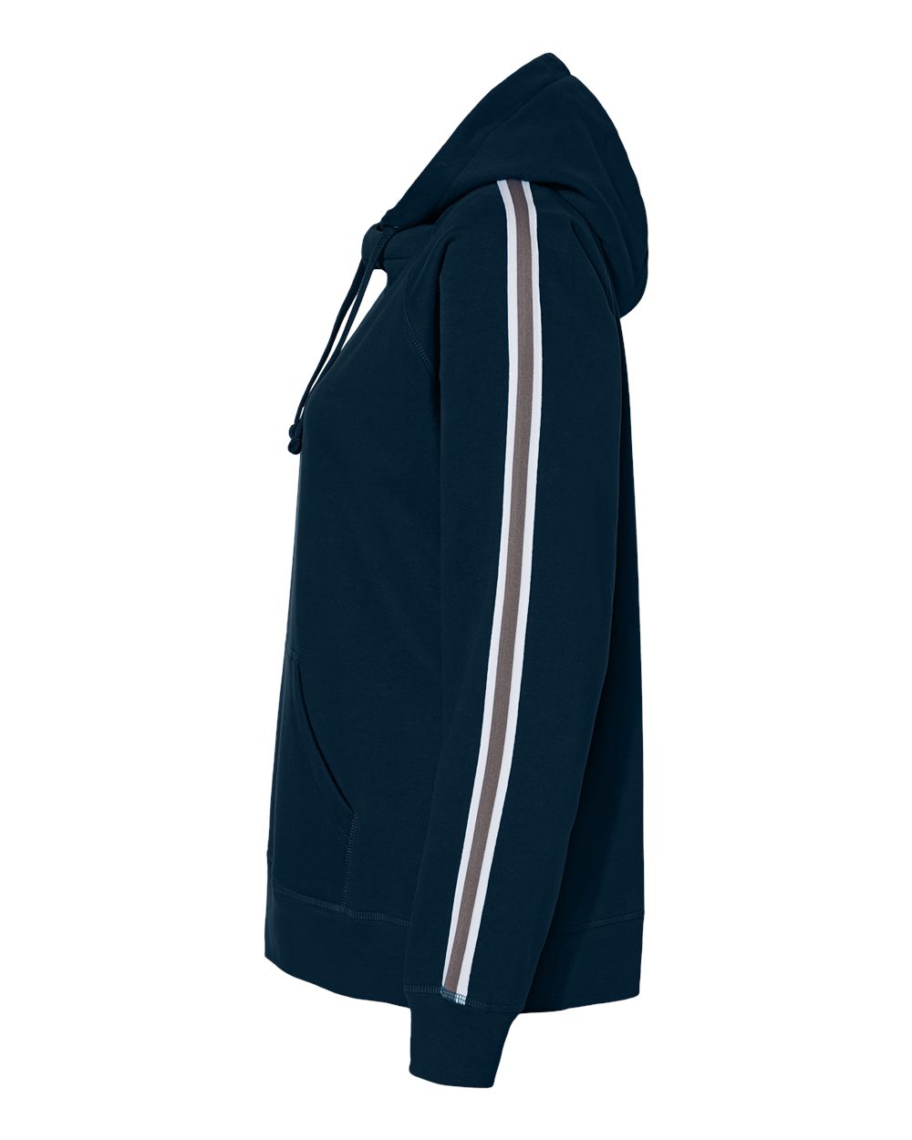 Left View of Navy Rival Fleece Hooded Sweatshirt - 8640