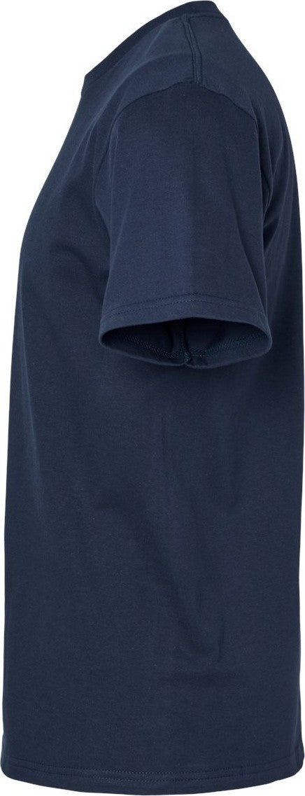 Left View of Navy Softstyle® Midweight T-Shirt - 65000