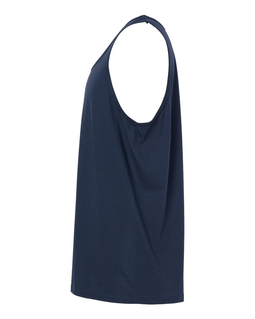 Left View of Navy Softstyle® Tank Top - 64200