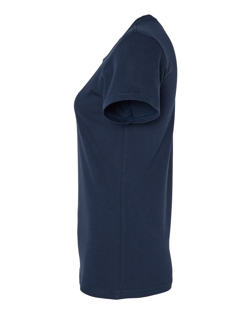 Left View of Navy Softstyle® Women's Midweight T-Shirt - 65000L