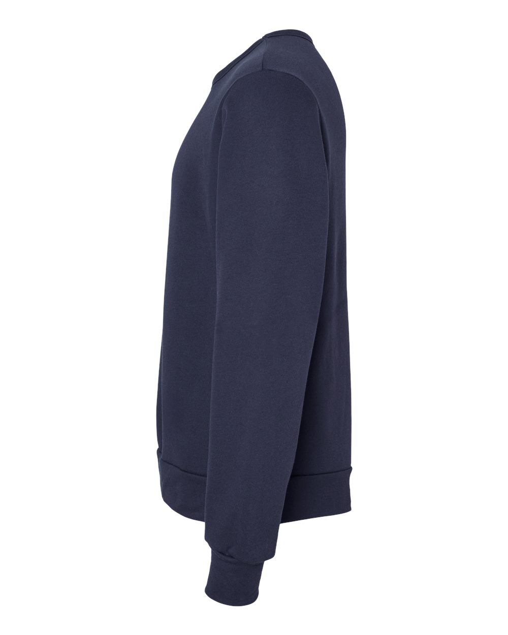 Left View of Navy Sponge Fleece Classic Crewneck Sweatshirt - 3911