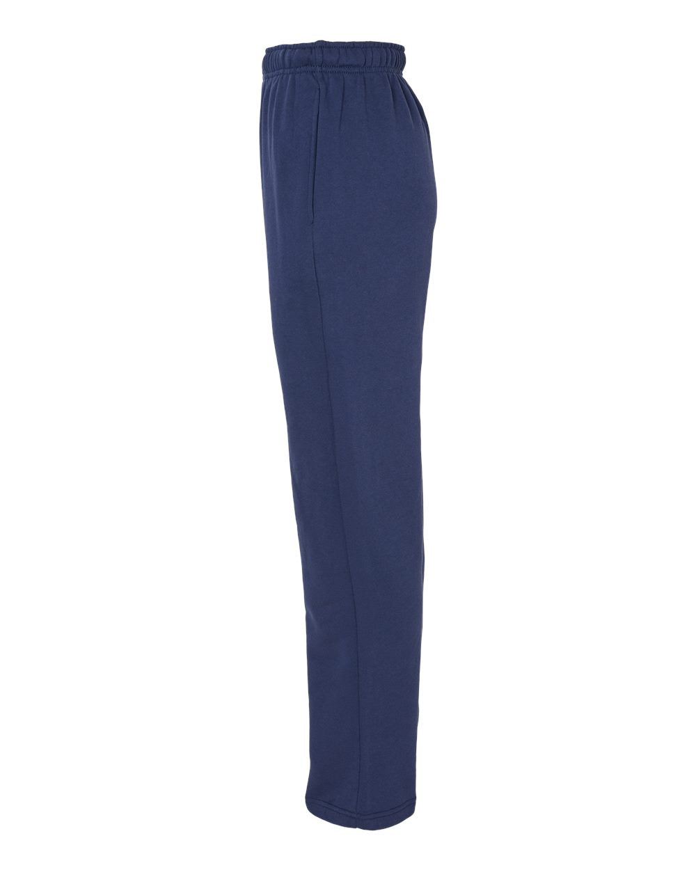 Left View of Navy Sponge Fleece Straight Leg Sweatpants - 3725