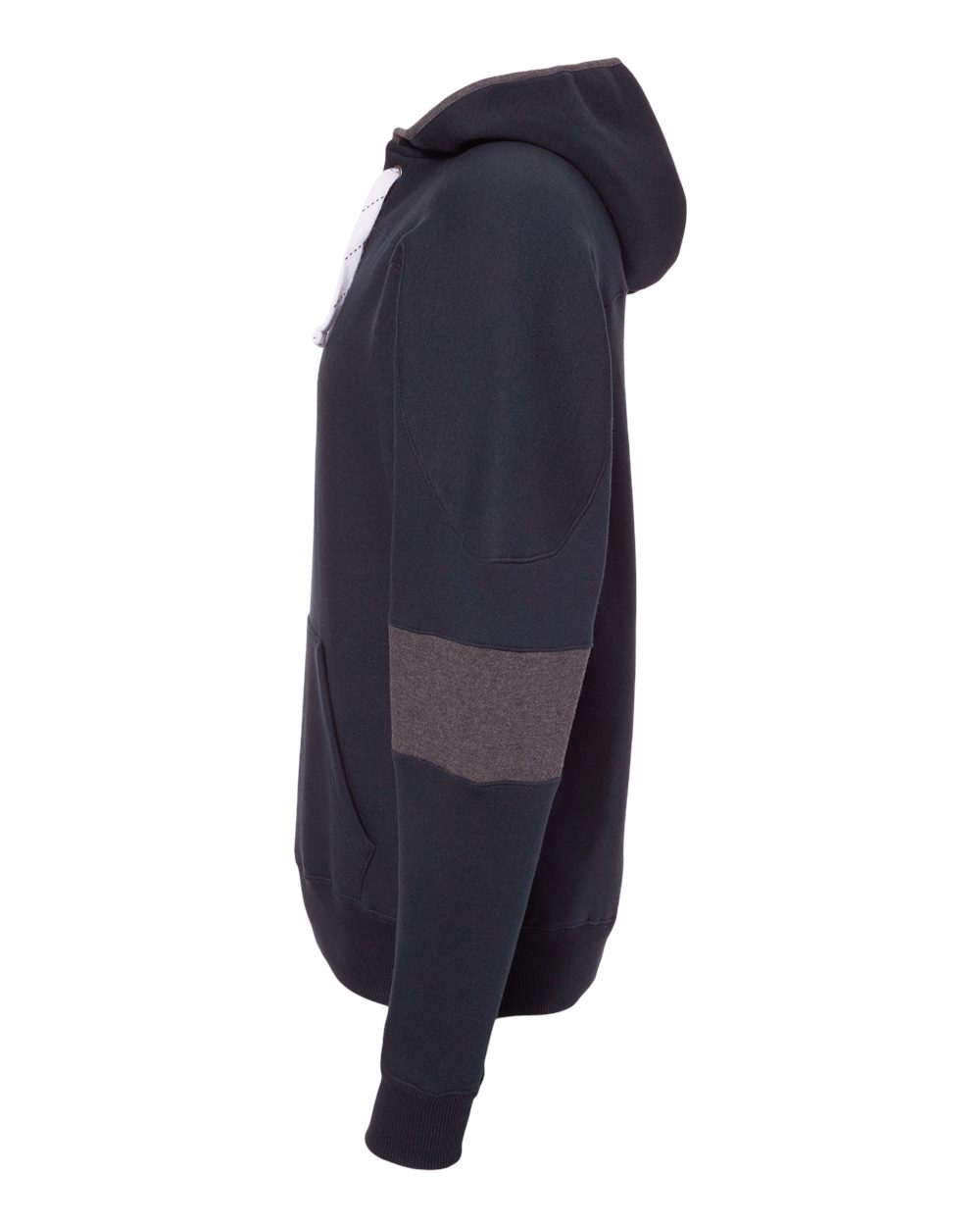 Left View of Navy Sport Lace Colorblocked Fleece Hooded Sweatshirt - 8832