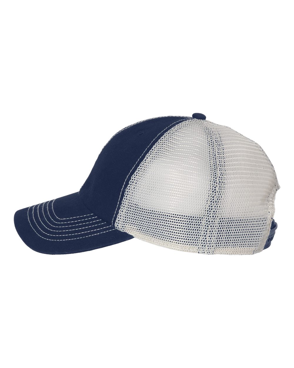 Left View of Navy/ Stone Trawler Cap - 4710