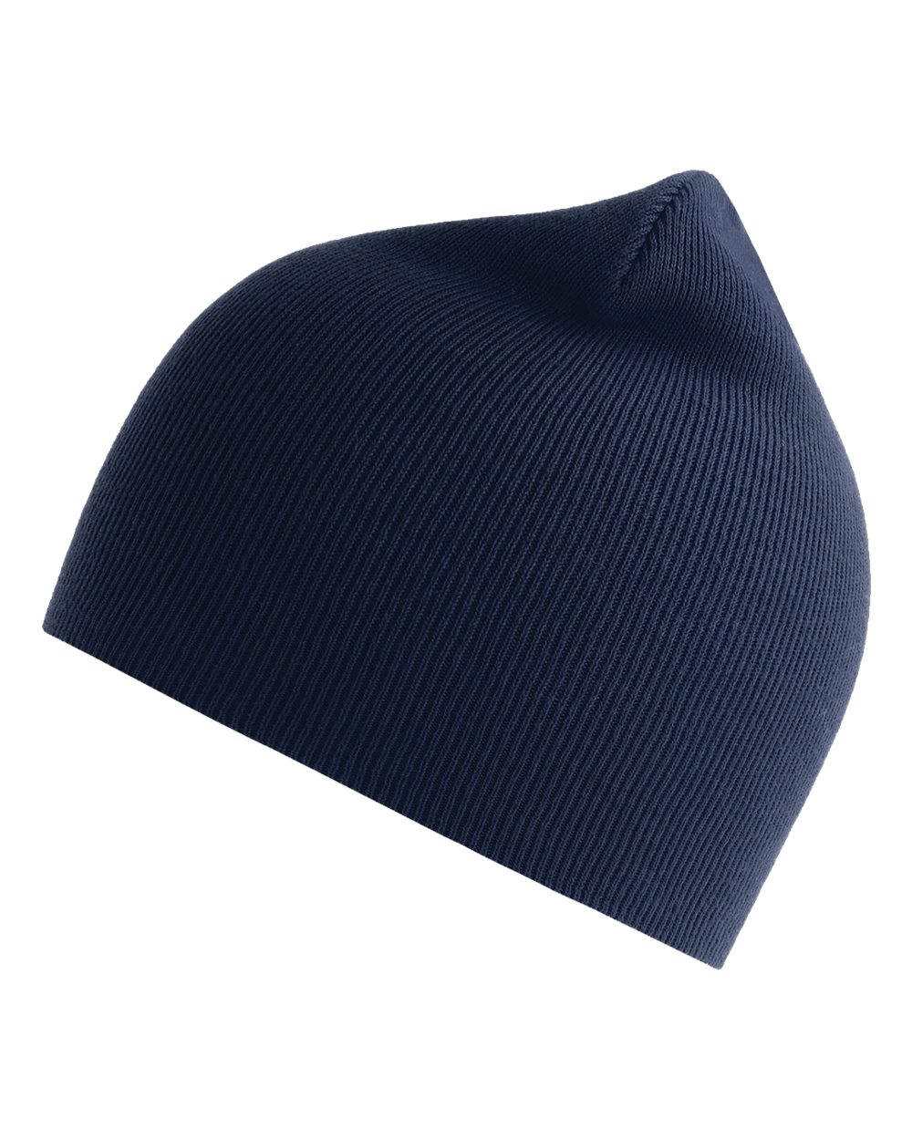 Left View of Navy Sustainable Beanie - YALA