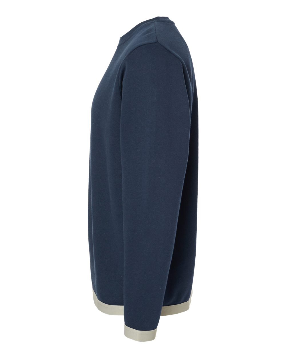 Left View of Navy/ Titanium The Statement Fleece Crewneck Sweatshirt - 6789