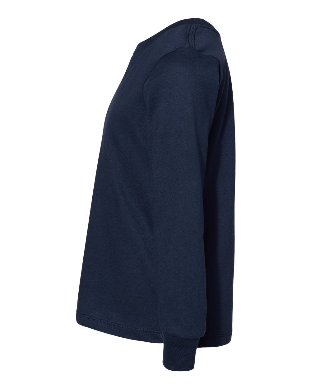 Left View of Navy Toddler Jersey Long Sleeve Tee - 3501T